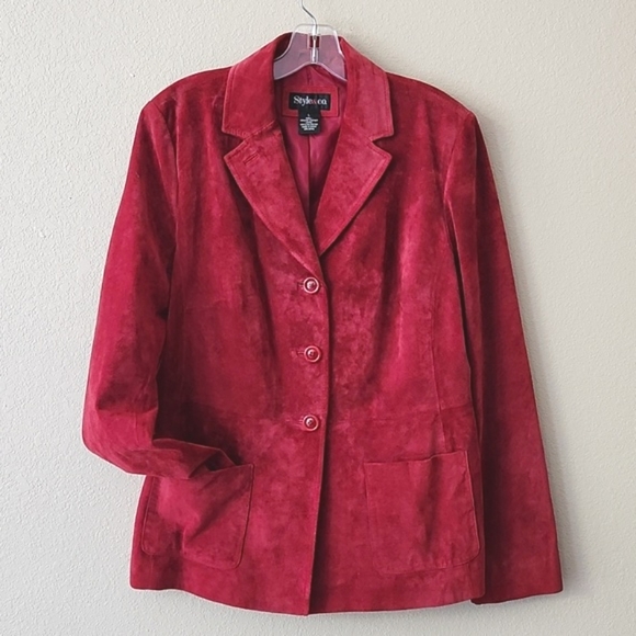 Red Suede Leather Jacket - Picture 10 of 10